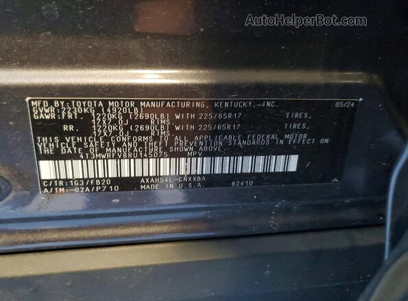 4T3MWRFV8RU145075 2024 TOYOTA RAV4 Gray 