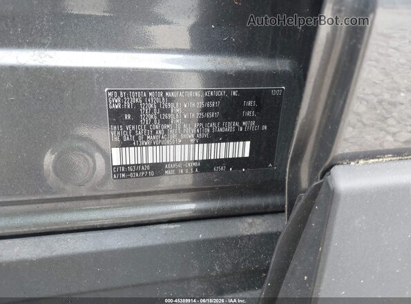 4T3RWRFV0PU085019 2023 TOYOTA RAV4 HYBRID Gray ძრავის განყოფილების ხედი