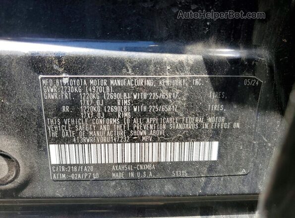 4T3RWRFV0RU147232 2024 TOYOTA RAV4 Black Vista del compartimento del motor