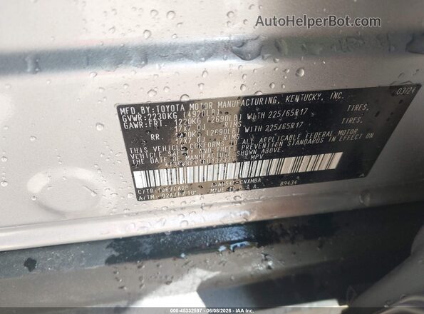 4T3RWRFV1RU137325 2024 TOYOTA RAV4 HYBRID Silver ძრავის განყოფილების ხედი