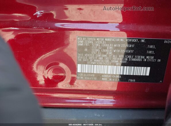 4T3RWRFV2RU142551 2024 TOYOTA RAV4 HYBRID Red Widok komory silnika