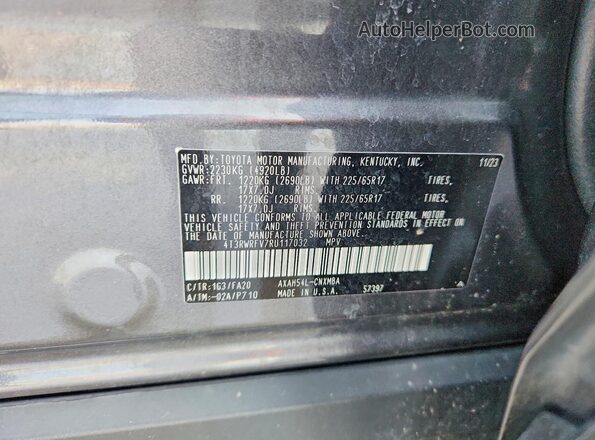 4T3RWRFV7RU117032 2024 TOYOTA RAV4 Gray 