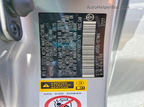 4T4BF1FK9GR526749 2016 TOYOTA CAMRY Серебряный Вид подкапотного пространства