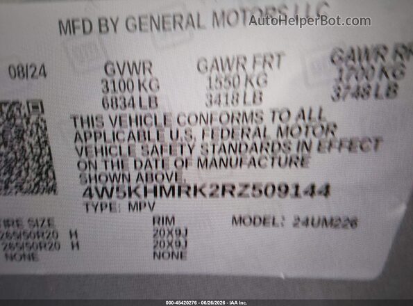 4W5KHMRK2RZ509144 2024 ACURA ZDX Silver Widok komory silnika