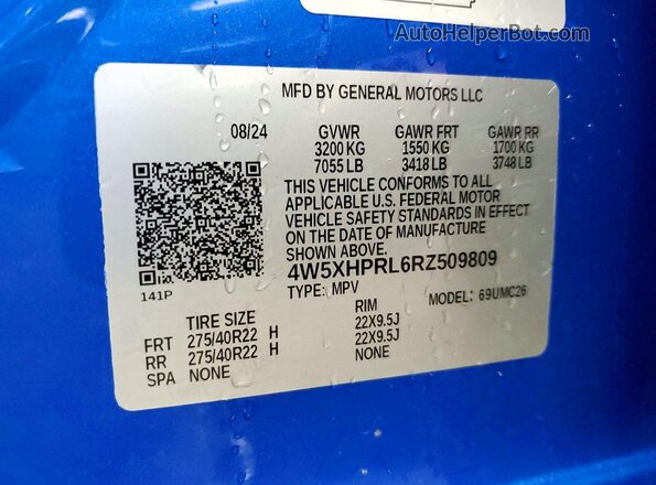 4W5XHPRL6RZ509809 2024 ACURA ZDX Blue Vista del compartimento del motor
