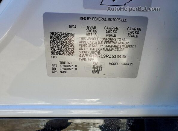4W5XHPRL9RZ513448 2024 ACURA ZDX White 