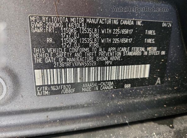 2T3G1RFVXRW455529 2024 TOYOTA RAV4 Gray 360 interior view