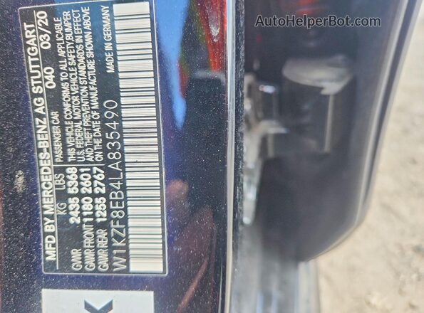 W1KZF8EB4LA835490 2020 MERCEDES-BENZ E Black 