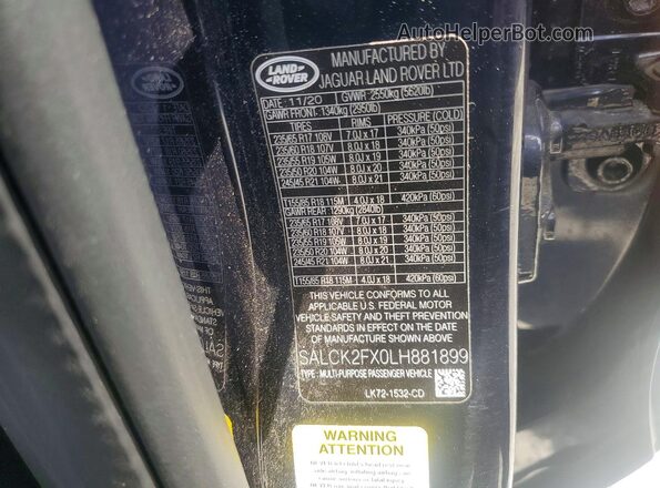 SALCK2FX0LH881899 2020 LAND ROVER DISCOVERY Синий 