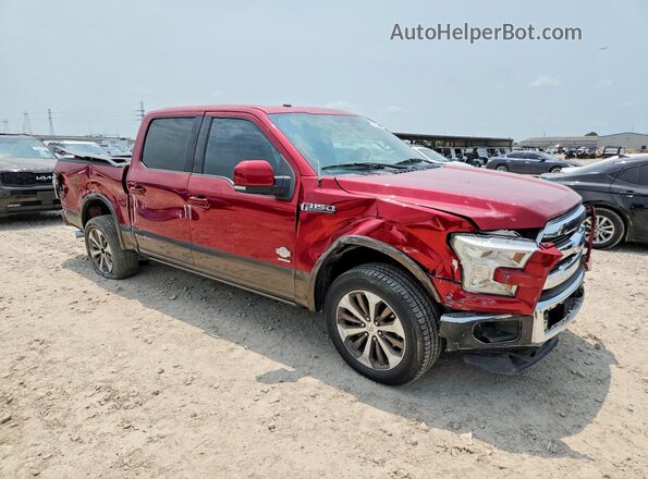 1FTEW1EG1GFA77614 2016 FORD F150 Red Front view
