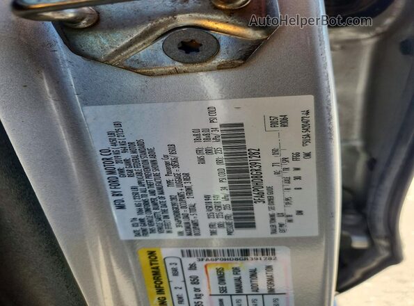 3FA6P0HD8GR391282 2016 FORD FUSION Silver VIN კოდის სტიკერის ხედი