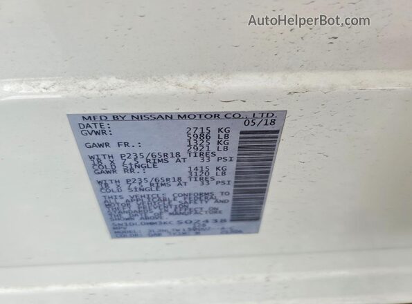 5N1DL0MM3KC502438 2019 INFINITI QX60 White 