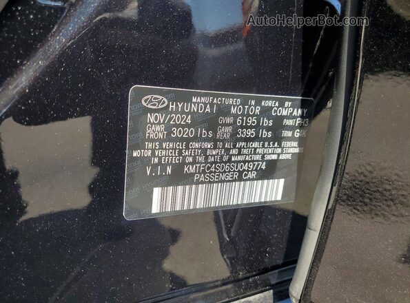 KMTFC4SD6SU049774 2025 GENESIS G90 Black VIN կոդի պիտակի տեսք