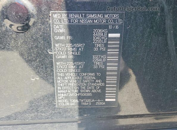 KNMAT2MT0HP508385 2017 NISSAN ROGUE Black 