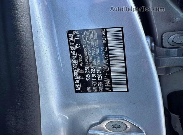 W1N4M4HB3MW092722 2021 MERCEDES-BENZ GLB-CLASS Silver Vista de los asientos traseros