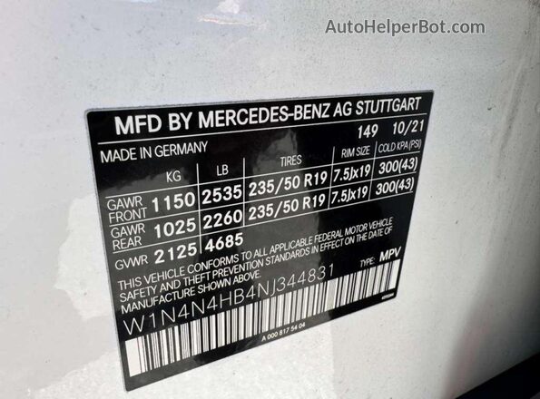 W1N4N4HB4NJ344831 2022 MERCEDES-BENZ GLA White 