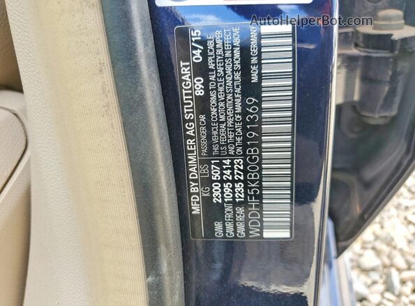 WDDHF5KB0GB191369 2016 MERCEDES-BENZ E Синий 