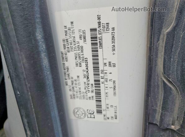 1FTYR1ZM0JKA00283 2018 FORD TRANSIT White 