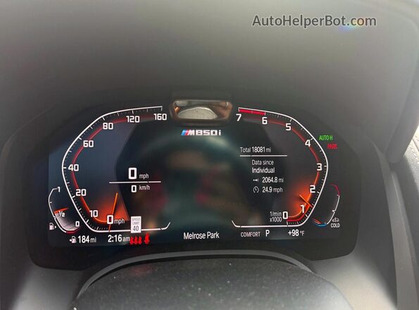 WBAGV8C09PCK90335 2023 BMW M8 Gray Instrument cluster view