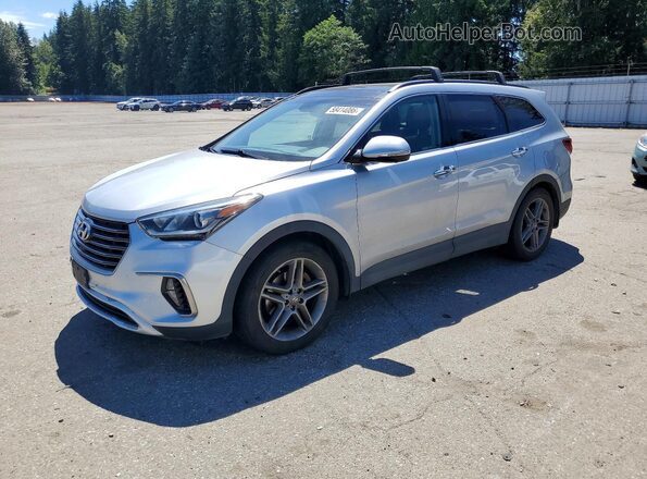 KM8SRDHF6HU253693 2017 HYUNDAI SANTA Серебряный Задняя левая четверть
