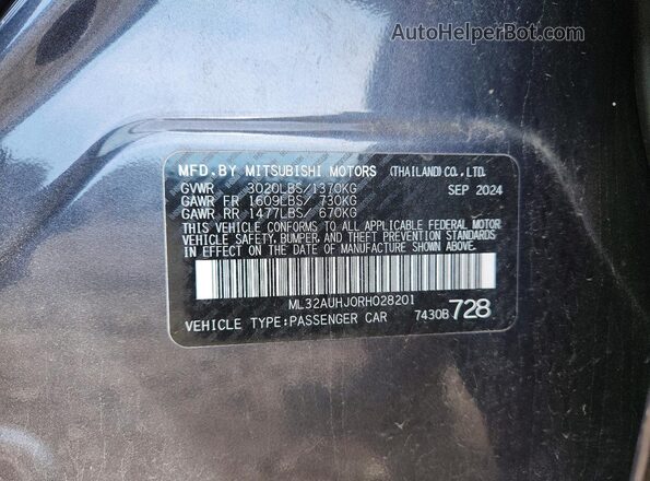 ML32AUHJ0RH028201 2024 MITSUBISHI MIRAGE Black Вид наклейки з VIN-кодом