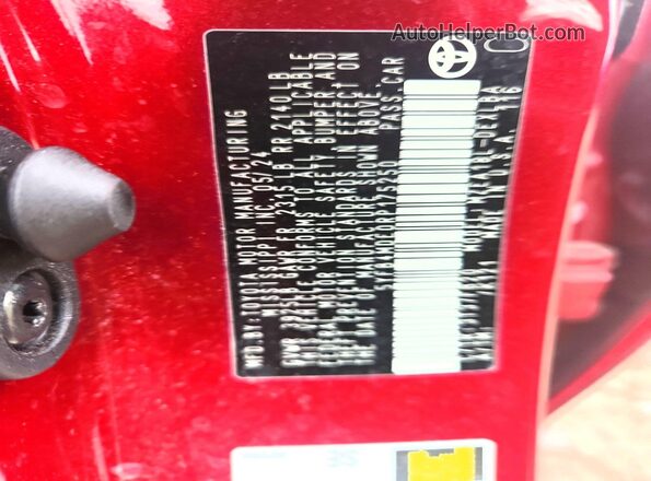 5YFB4MDE0RP175250 2024 TOYOTA COROLLA Red VIN կոդի պիտակի տեսք