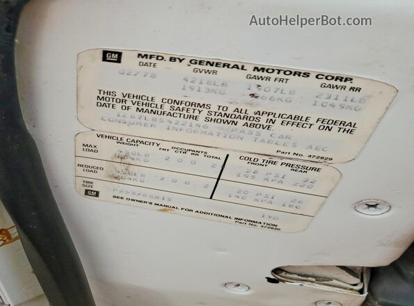 1Z87L8S422146 1978 CHEVROLET CORVETTE White Widok naklejki z numerem VIN
