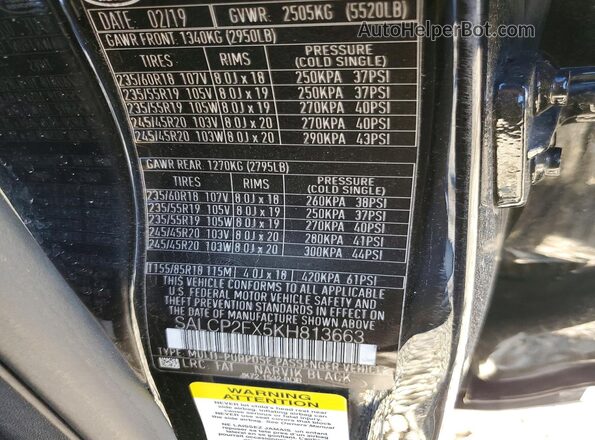 SALCP2FX5KH813663 2019 LAND ROVER DISCOVERY Black Սալոնի 360 աստիճան տեսք