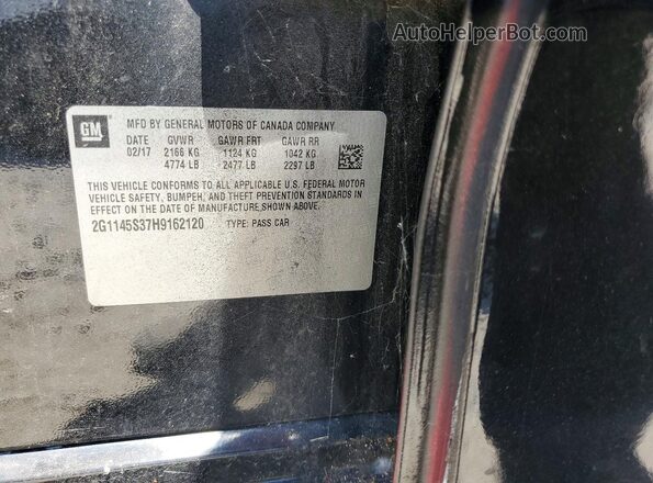 2G1145S37H9162120 2017 CHEVROLET IMPALA Black 