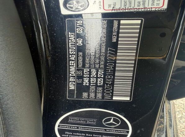 WDDZF4KB1HA012777 2017 MERCEDES-BENZ E Black უკანა სალონის ხედი