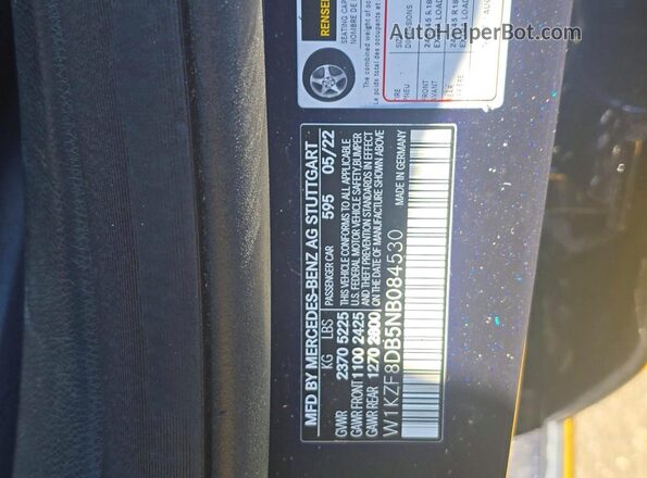 W1KZF8DB5NB084530 2022 MERCEDES-BENZ E Blue 