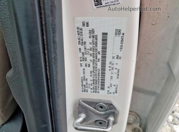 1FMCU0GD9HUB40123 2017 FORD ESCAPE White 