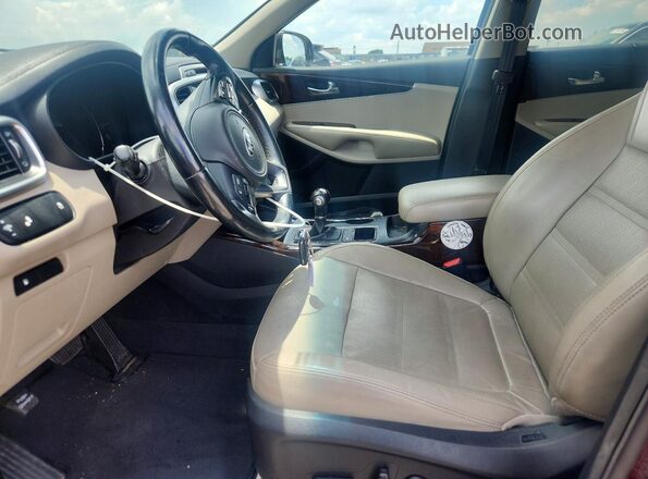 5XYPH4A53HG204077 2017 KIA SORENTO Maroon Widok wnętrza z przodu