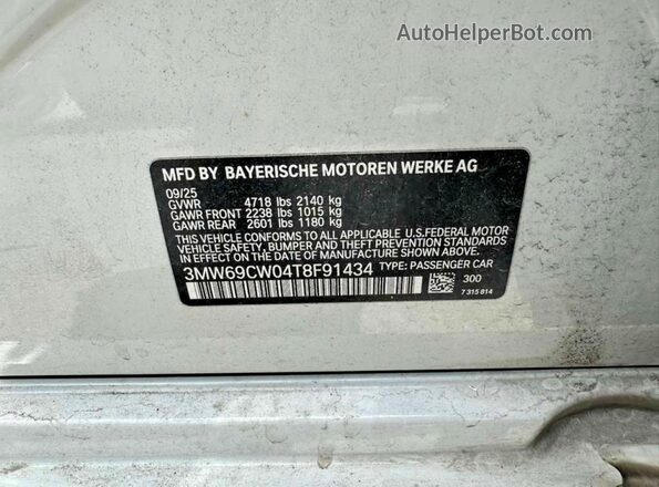 3MW69CW04T8F91434 2026 BMW 3 SERIES Белый Вид задней части салона