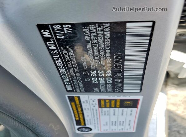 55SWF4HB6JU259275 2018 MERCEDES-BENZ C Silver 