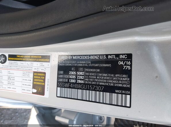 55SWF4HB8GU157307 2016 MERCEDES-BENZ C 350E Silver Vista del compartimento del motor