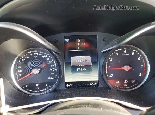 55SWF4JB0HU184965 2017 MERCEDES-BENZ C White Instrument cluster view