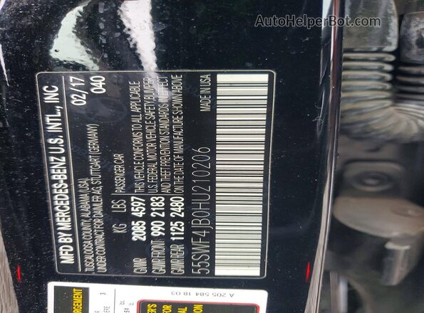 55SWF4JB0HU210206 2017 MERCEDES-BENZ C Black Շարժիչի բաժամունքի տեսք