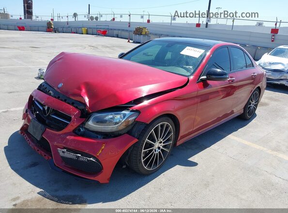 55SWF4JB1GU163623 2016 MERCEDES-BENZ C-CLASS Красный Вид спереди