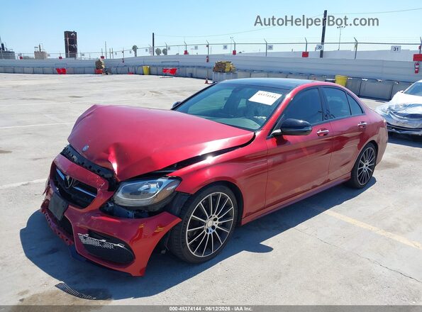 55SWF4JB1GU163623 2016 MERCEDES-BENZ C-CLASS Красный Передняя левая четверть
