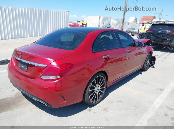 55SWF4JB1GU163623 2016 MERCEDES-BENZ C-CLASS Красный Задняя правая четверть