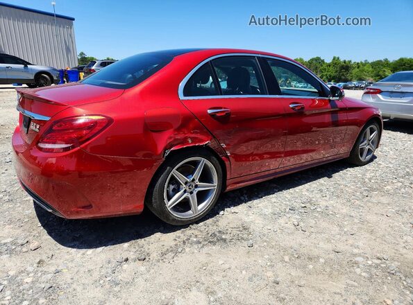 55SWF4JB1HU229346 2017 MERCEDES-BENZ C Red Задня права чверть
