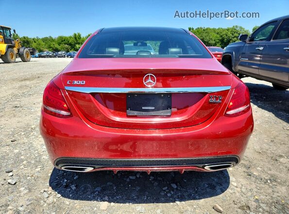 55SWF4JB1HU229346 2017 MERCEDES-BENZ C Red Вид ззаду