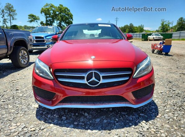 55SWF4JB1HU229346 2017 MERCEDES-BENZ C Red Вид спереду
