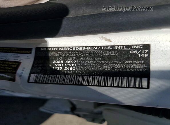 55SWF4JB1HU233607 2017 MERCEDES-BENZ C White 