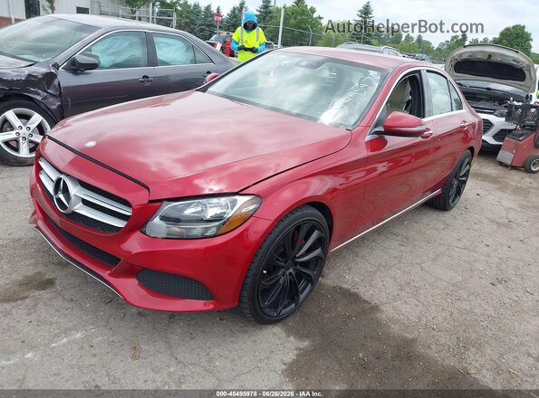55SWF4JB2GU133885 2016 MERCEDES-BENZ C-CLASS Красный Передняя левая четверть