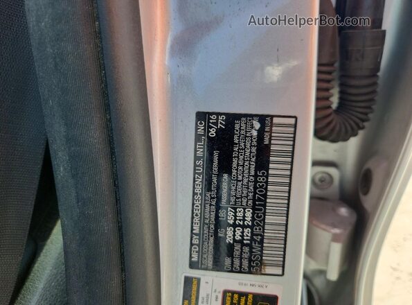55SWF4JB2GU170385 2016 MERCEDES-BENZ C Silver 