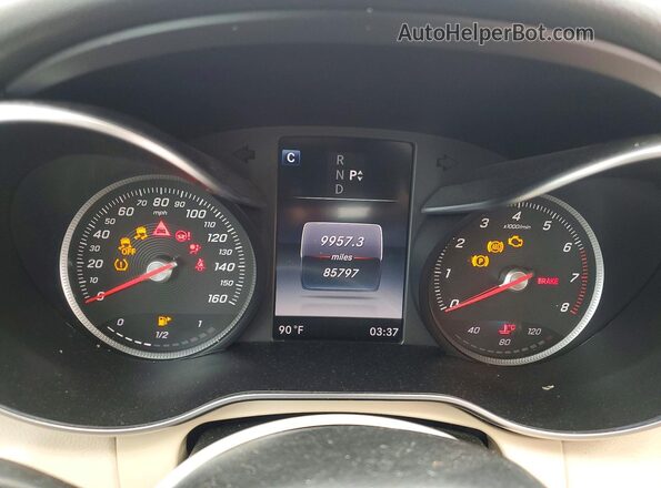 55SWF4JB2GU178633 2016 MERCEDES-BENZ C White Вид щитка приладів