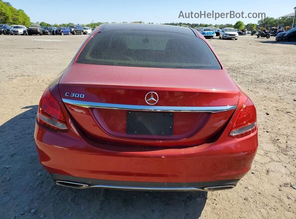 55SWF4JB2JU276343 2018 MERCEDES-BENZ C Red Rear view
