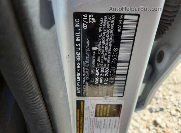 55SWF4JB3GU176308 2016 MERCEDES-BENZ C Серебряный Вид подкапотного пространства